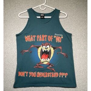 Vtg Tasmanian Devil Taz Looney Tunes Tank Top Med Florida Single Stitch USA Made